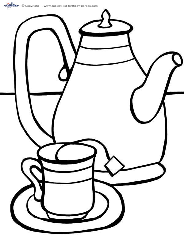 tea party coloring pages free - photo #21