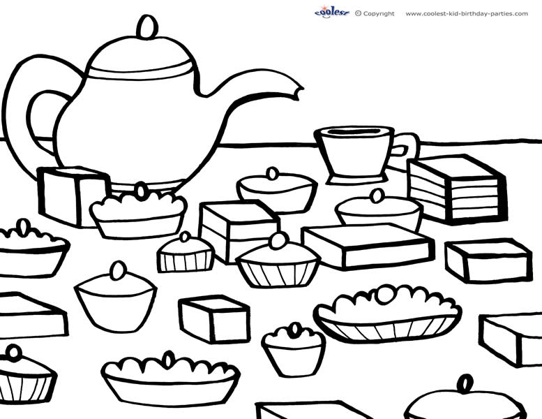 tea party coloring pages free - photo #2