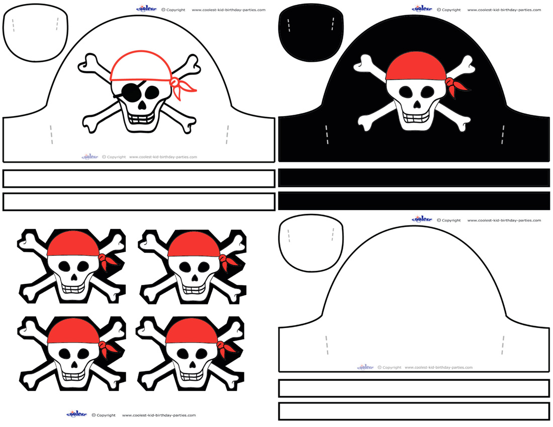 Pirate hat templates for kids