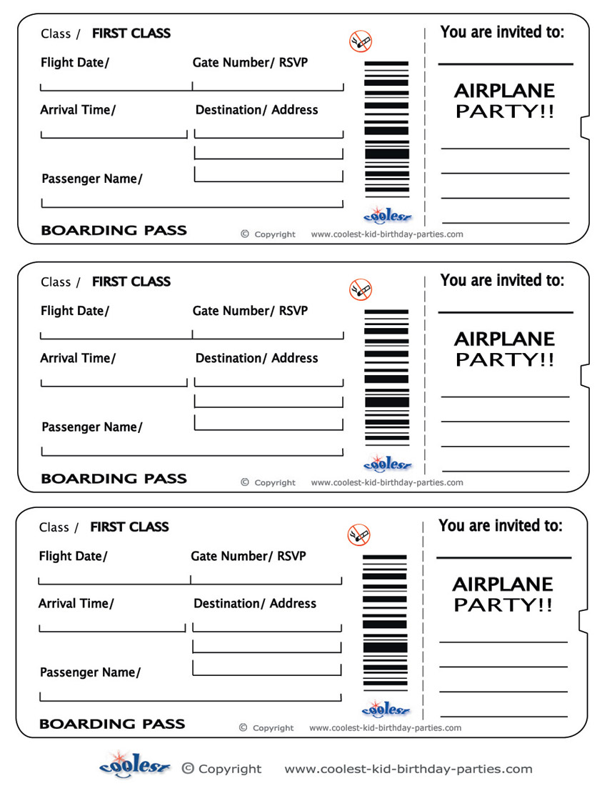 Printable Airplane Boarding Pass - Coolest Printables