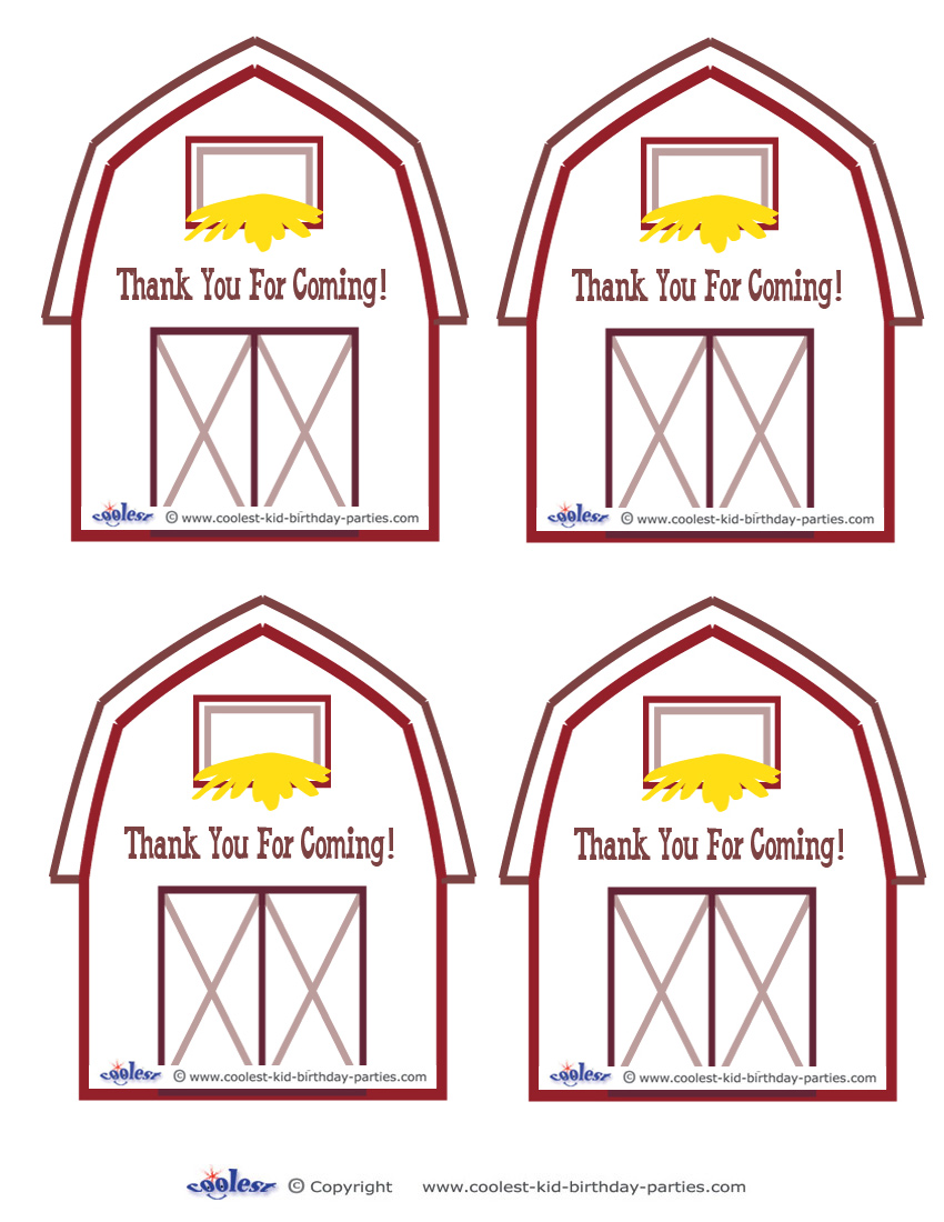 Printable Barn Thank You Cards