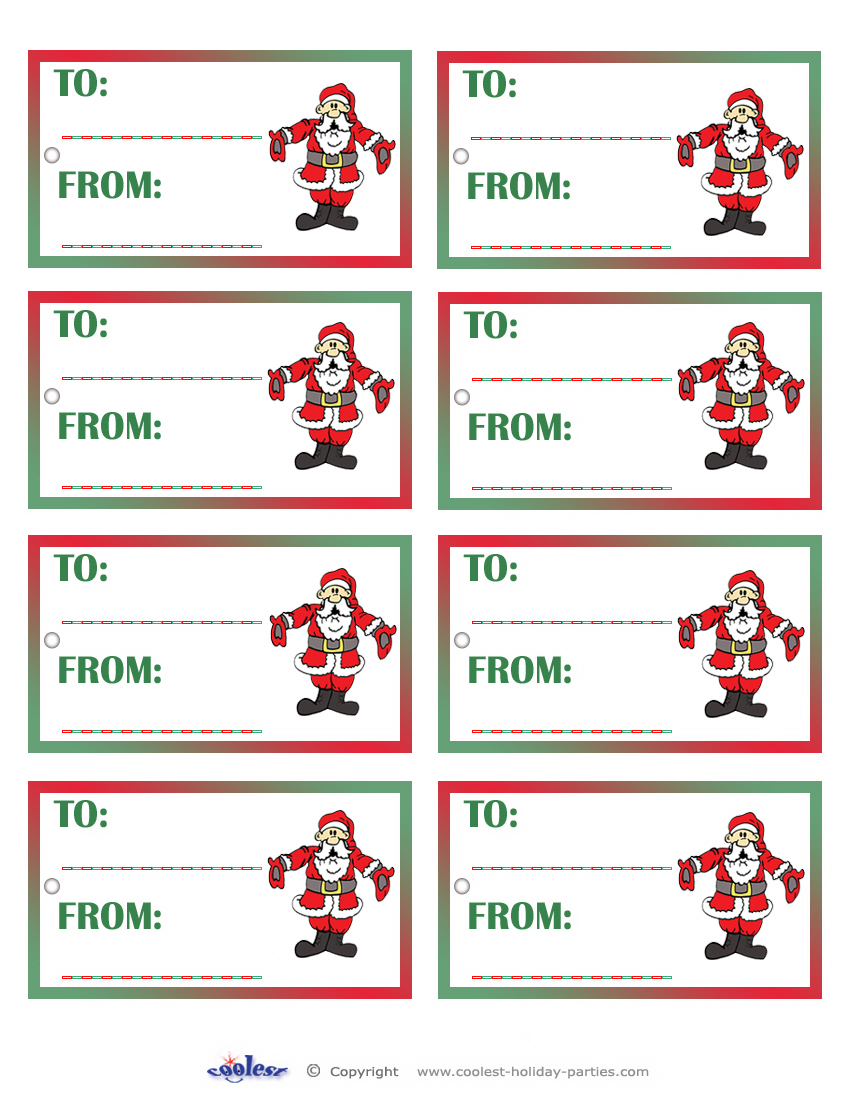 Printable Colored Santa 1 Gift Tags Coolest Free Printables