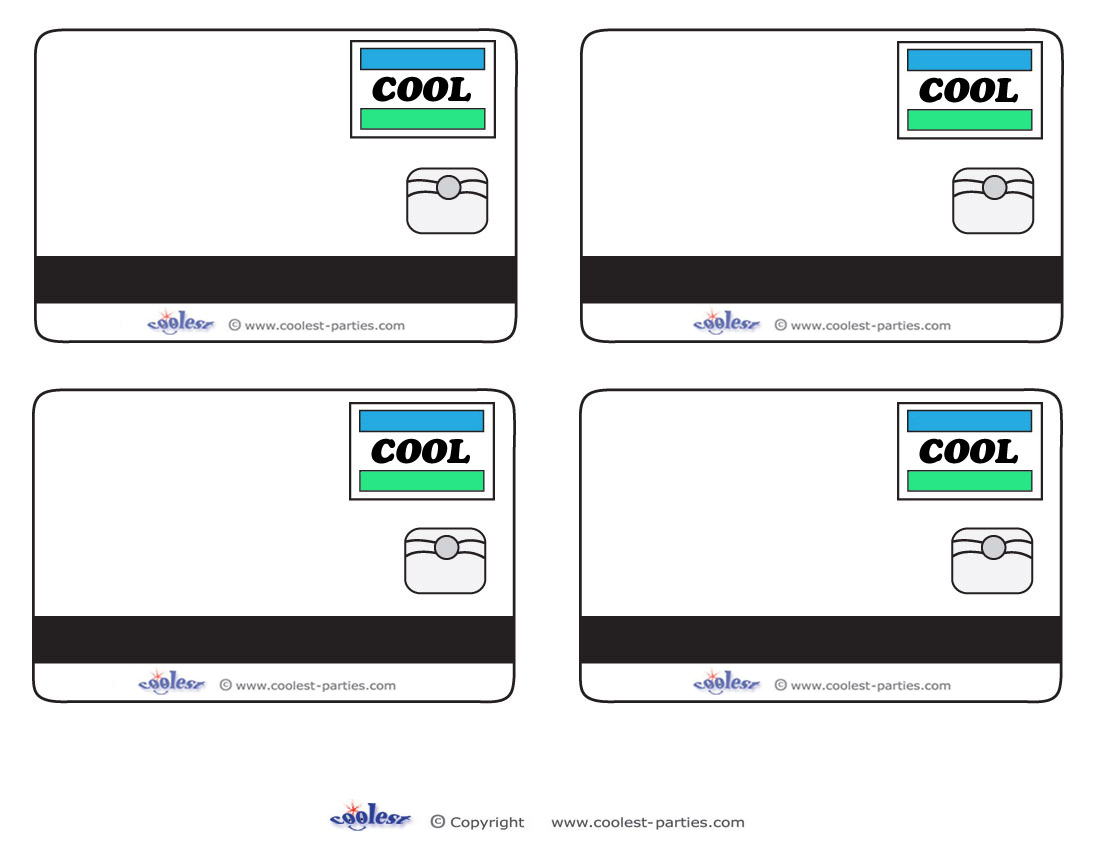 Blank Printable Cool Credit Card Thank You Cards - Coolest Free Pertaining To Credit Card Template For Kids