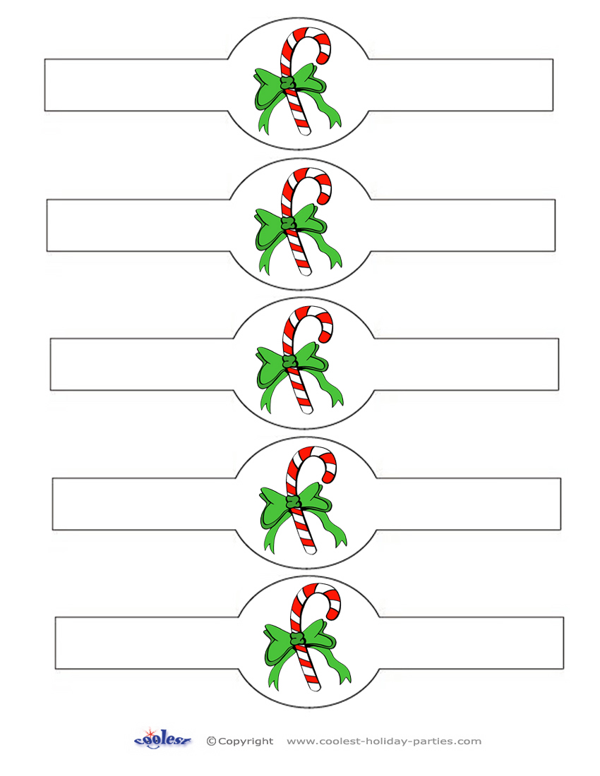 Printable Colored Candycane Napkin Holders Coolest Free Printables