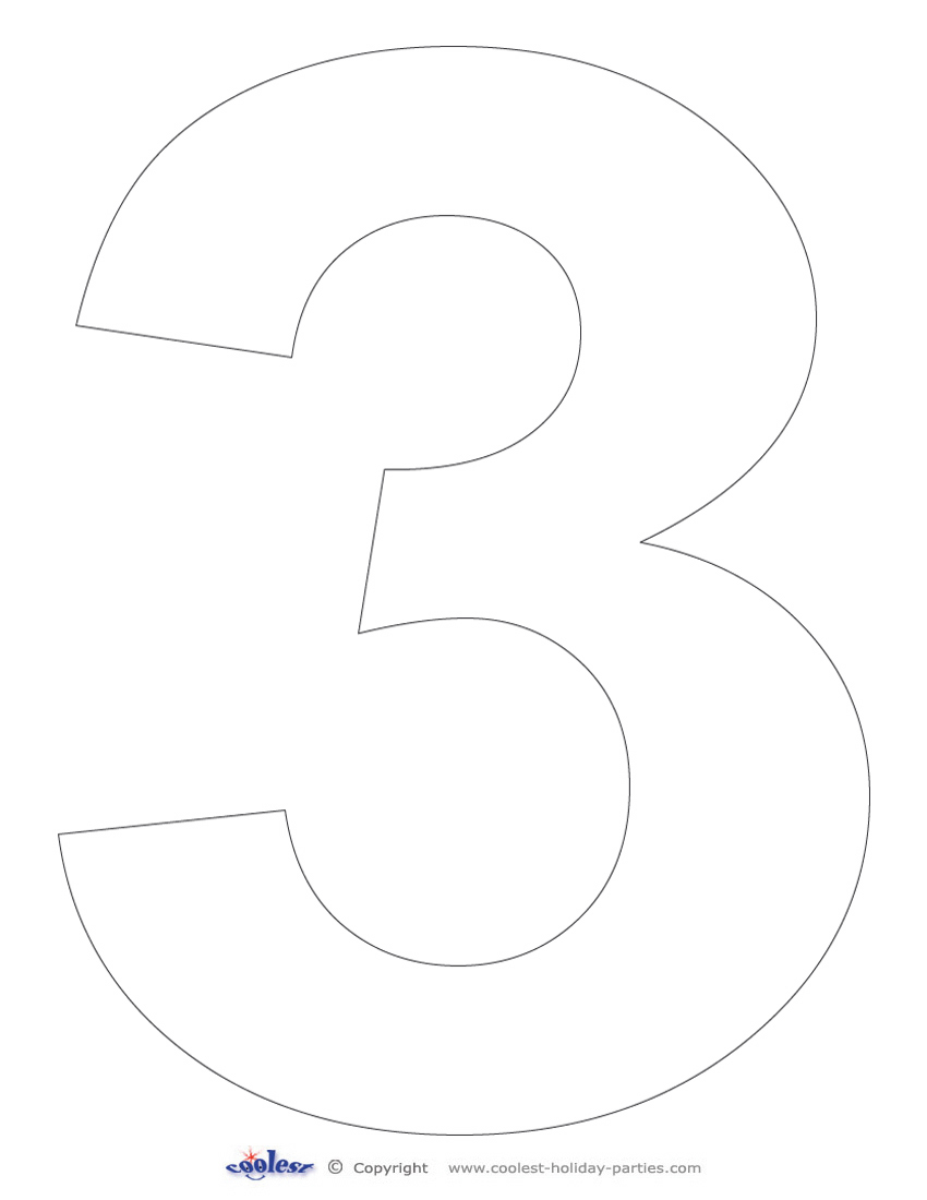 Printable Number 3 - Coolest Free Printables