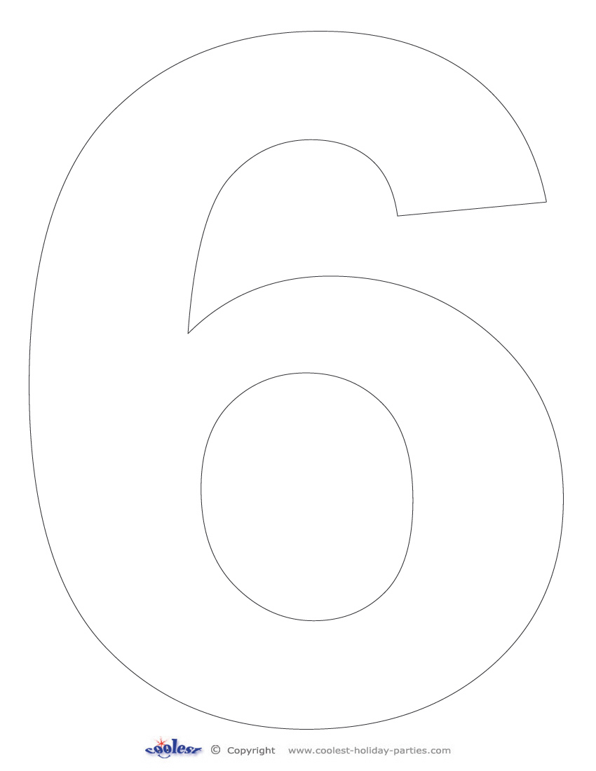 Printable Number 6 - Coolest Free Printables