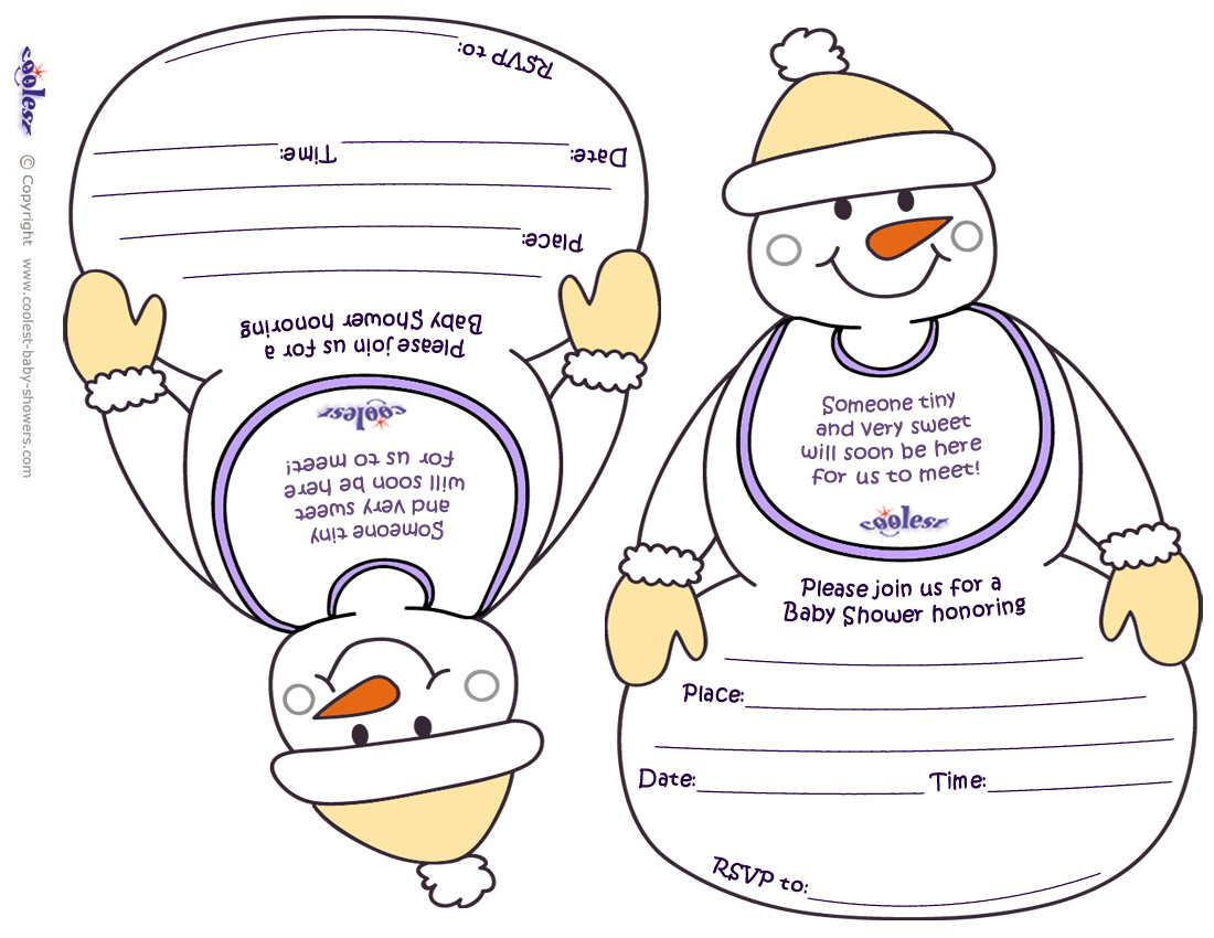 Free Snowman Baby Shower Invitation Printables