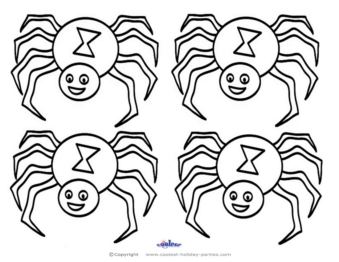 Small Printable B&W Spider - Coolest Free Printables