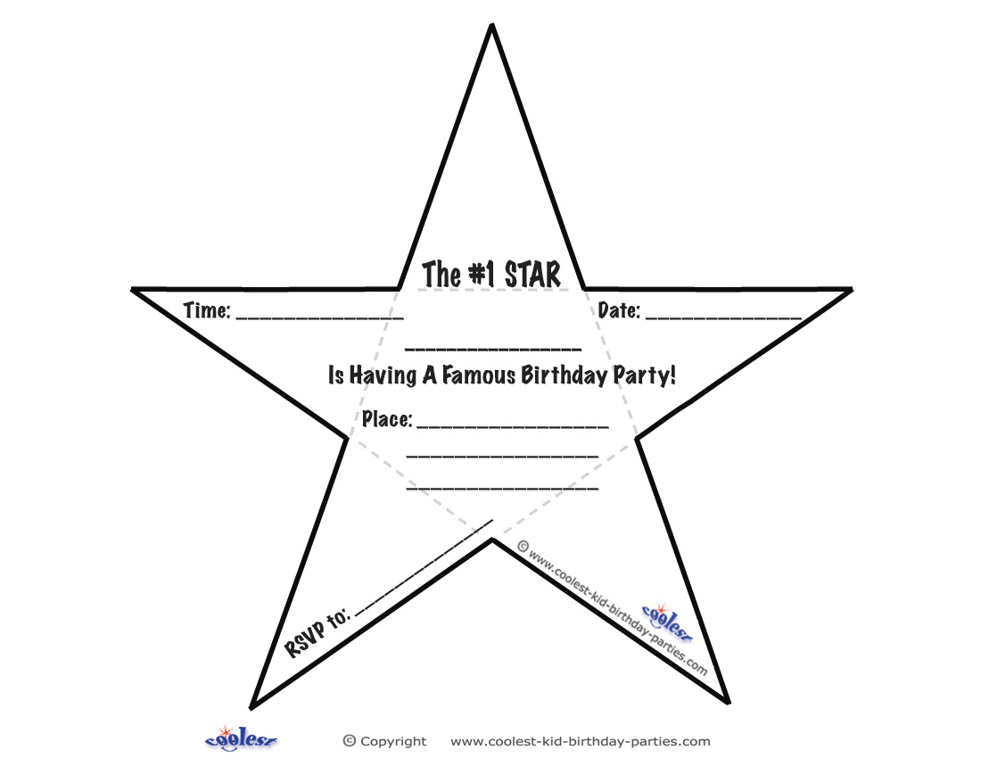 Printable Blank Hollywood Star Template