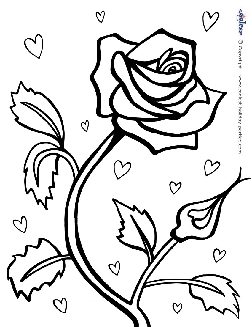 Printable Red Rose Coloring Page   Coolest Free Printables