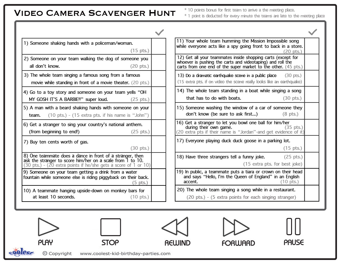 SPYvenger Scavenger Hunt Game