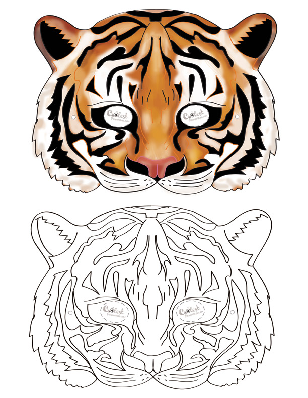 Sublimated Ski Mask - Tiger Face, Front and back print