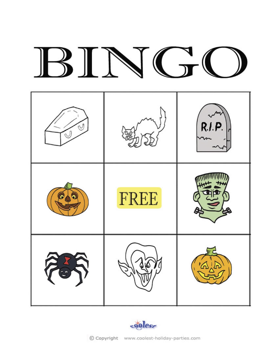 Halloween Bingo 3x3 - Coolest Free Printables